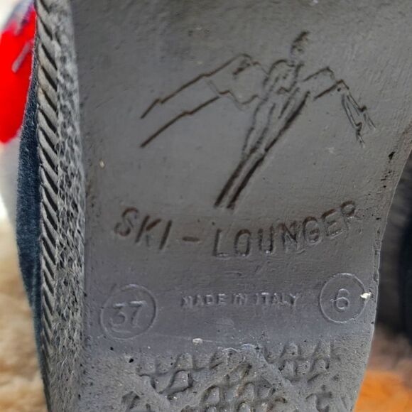 Ski-Lounger Italian Vintage 70s Faux Fur & Suede Red & Grey Lace-Up Booties - Picture 7 of 9